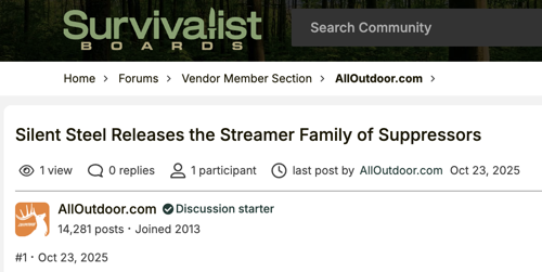 Silent Steel Releases the Streamer Family of Suppressors